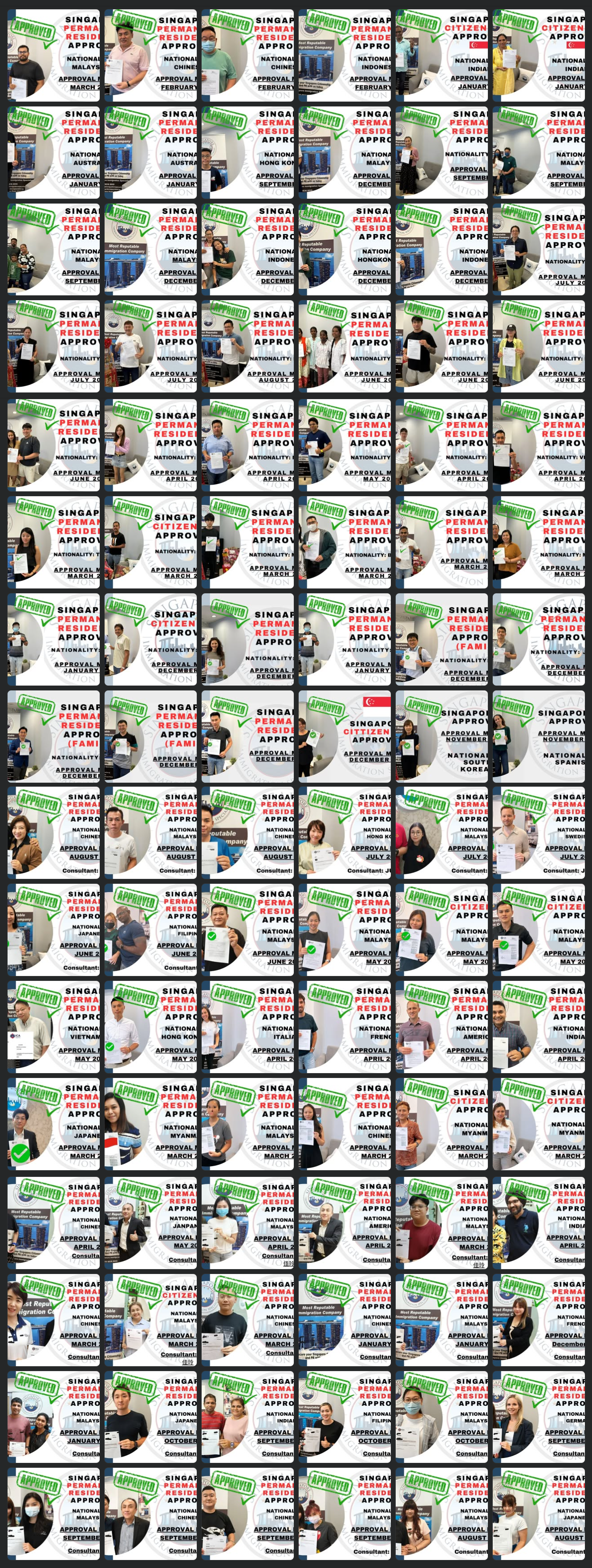 Wall of Singapore PR approvals